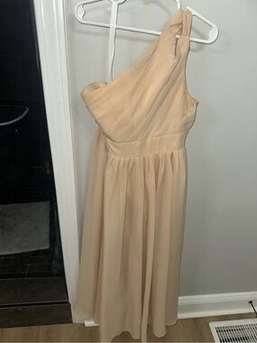 Amazon Girls One-Shoulder Blush Chiffon Formal Dress